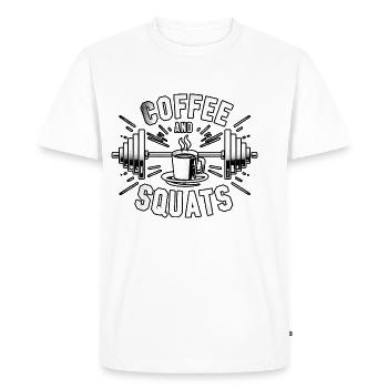 Café Et Squats 12 - T-shirt Premium bio Homme - blanc - Devant - Nico (187cm)