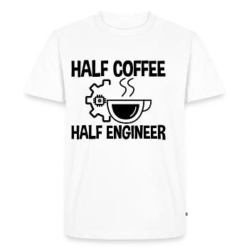 Half Coffee Half Engineer 2 - Men's Premium Organic T-Shirt - white - Front - Nico (187cm)