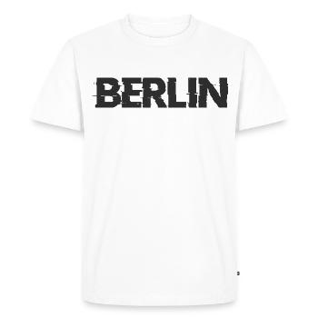 Lettrage Berlinois - T-shirt Premium bio Homme - blanc - Devant - Nico (187cm)