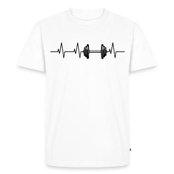 Fitness HeartLine - T-shirt Premium bio Homme - blanc - Devant - Nico (187cm)