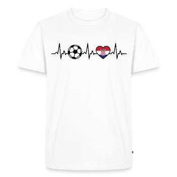 Croatie Football Heartbeat Croatie - T-shirt Premium bio Homme - blanc - Devant - Nico (187cm)