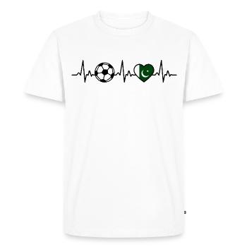 Battement de cœur du Football pakistanais - T-shirt Premium bio Homme - blanc - Devant - Nico (187cm)