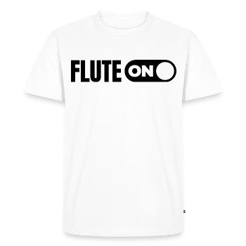 Allumez la flûte - T-shirt Premium bio Homme - blanc - Devant - Nico (187cm)