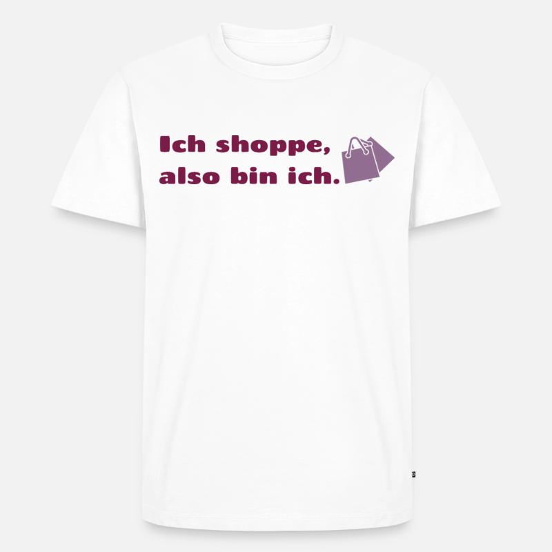 Ich shoppe also bin ich. - Männer Premium Bio T-Shirt - Weiß