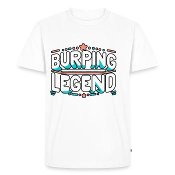 Burping Legend 21 - Men's Premium Organic T-Shirt - white - Front - Nico (187cm)