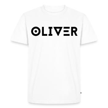 Prénom Oliver - T-shirt Premium bio Homme - blanc - Devant - Nico (187cm)