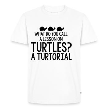 What Do You Call A Lesson On Turtles, A Turtorial4 - Men's Premium Organic T-Shirt - white - Front - Nico (187cm)
