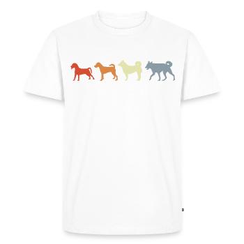 Évolution canine vintage - T-shirt Premium bio Homme - blanc - Devant - Nico (187cm)