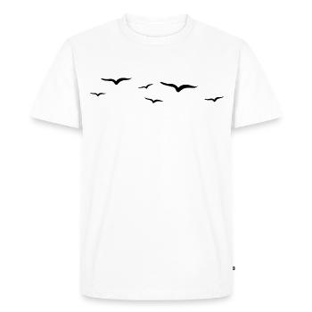 Abstract Flying Bird Illustration - Men's Premium Organic T-Shirt - white - Front - Nico (187cm)