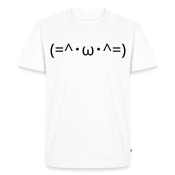 Chats Émote (=^・ω・^=) Chat mignon Kaomoji - T-shirt Premium bio Homme - blanc - Devant - Nico (187cm)