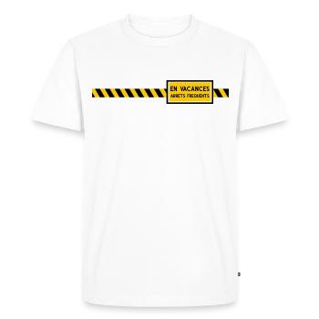 En vacances arrêts frequents Humour - T-shirt Premium bio Homme - blanc - Devant - Nico (187cm)