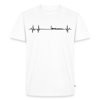 Rowing Boat ECG Heart Line - Men's Premium Organic T-Shirt - white - Front - Nico (187cm)