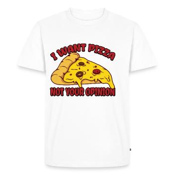 Je veux de la pizza, pas votre opinion 3 - T-shirt Premium bio Homme - blanc - Devant - Nico (187cm)