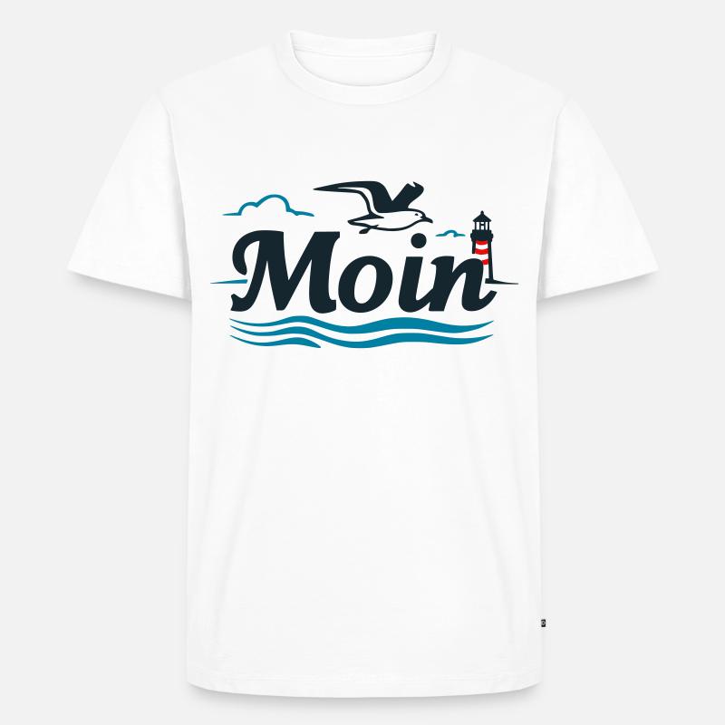 Moin - Männer Premium Bio T-Shirt - Weiß