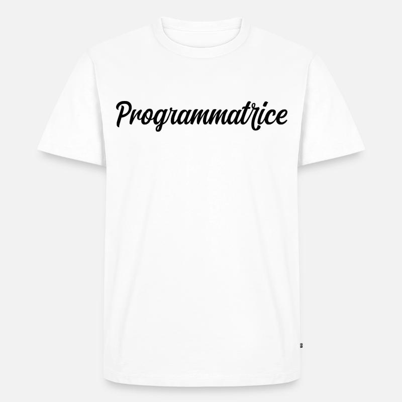 Programmatrice Informatique Code Développeuse Web - T-shirt Premium bio Homme - blanc