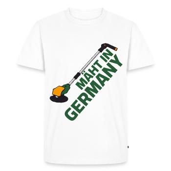 Coupe-bordures Tondeuse à gazon - Tondre en Allemagne - T-shirt Premium bio Homme - blanc - Devant - Nico (187cm)