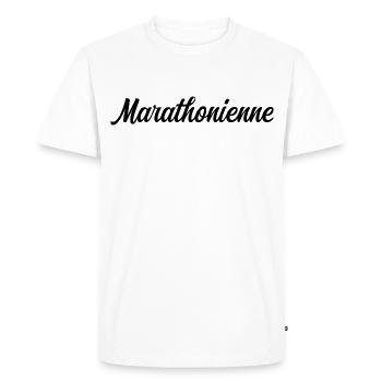 Marathonienne - T-shirt Premium bio Homme - blanc - Devant - Nico (187cm)
