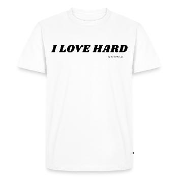 I Love Hard try to keep up Valentines Day - Men's Premium Organic T-Shirt - white - Front - Nico (187cm)