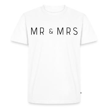 Mr and Mrs - Men's Premium Organic T-Shirt - white - Front - Nico (187cm)