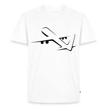 airplane - Men's Premium Organic T-Shirt - white - Front - Nico (187cm)