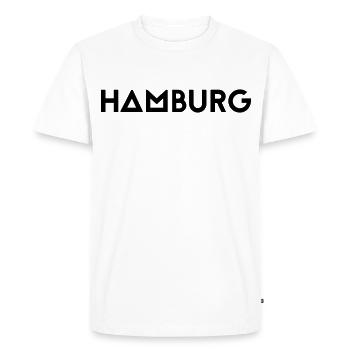 HAMBURG - Men's Premium Organic T-Shirt - white - Front - Nico (187cm)