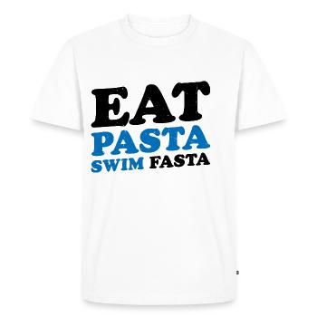 Eat Pasta Swim Fasta 15 - Men's Premium Organic T-Shirt - white - Front - Nico (187cm)