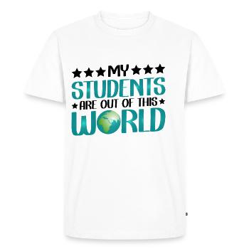 Mes élèves sont hors de ce monde 13 - T-shirt Premium bio Homme - blanc - Devant - Nico (187cm)