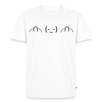 Peu importe l’émote ╭∩╮(-_-)╭∩╮ Emote coquine - T-shirt Premium bio Homme - blanc - Devant - Nico (187cm)