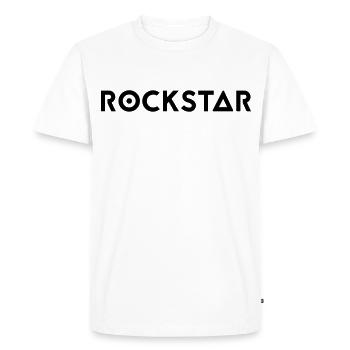 Paroles de rock star - T-shirt Premium bio Homme - blanc - Devant - Nico (187cm)