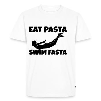 Eat Pasta Swim Fasta 7 - Men's Premium Organic T-Shirt - white - Front - Nico (187cm)