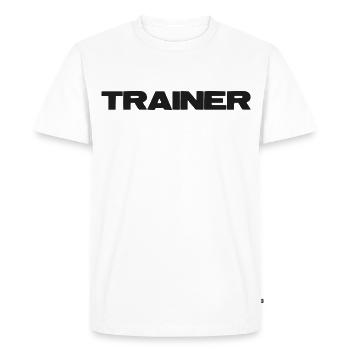 Entraîneur Bold - T-shirt Premium bio Homme - blanc - Devant - Nico (187cm)