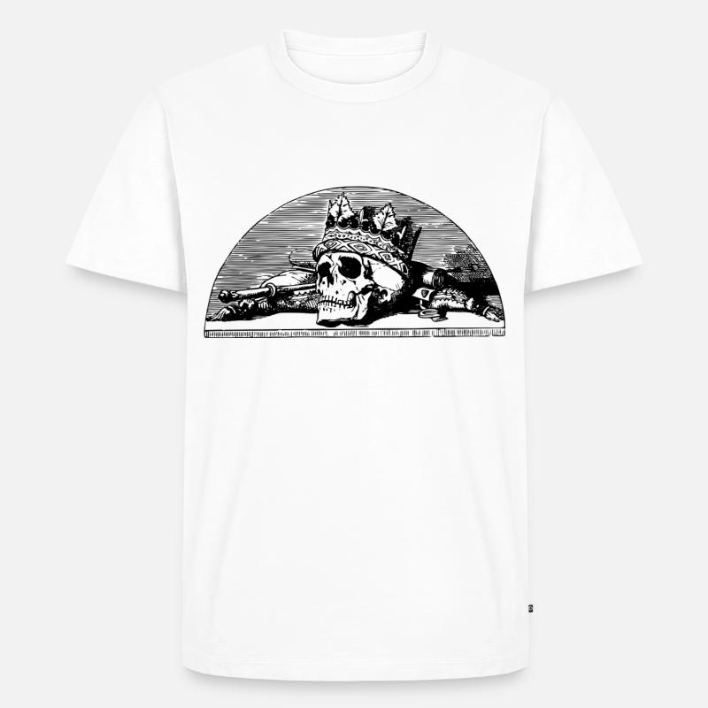 skull with crown - Männer Premium Bio T-Shirt - Weiß
