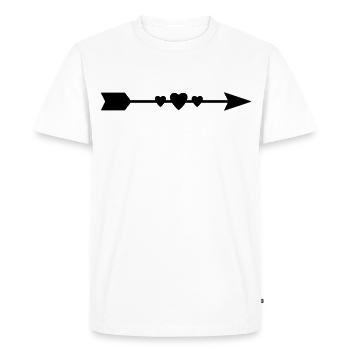 Flèche avec des cœurs - T-shirt Premium bio Homme - blanc - Devant - Nico (187cm)