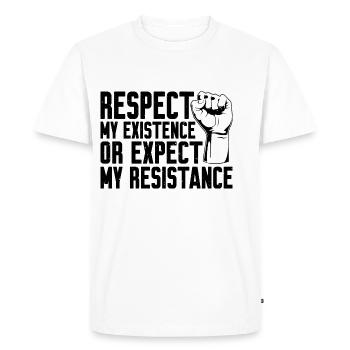 Respectez mon existence ou attendez-vous à ma résistance 9 - T-shirt Premium bio Homme - blanc - Devant - Nico (187cm)