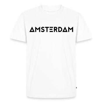 AMSTERDAM - Men's Premium Organic T-Shirt - white - Front - Nico (187cm)
