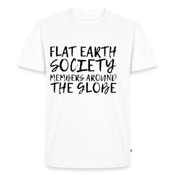 Flat Earth Society, membres du monde entier 14 - T-shirt Premium bio Homme - blanc - Devant - Nico (187cm)
