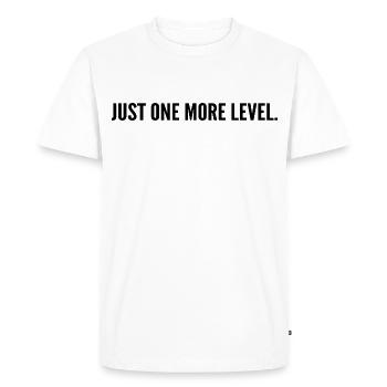 Just One More Level - Men's Premium Organic T-Shirt - white - Front - Nico (187cm)
