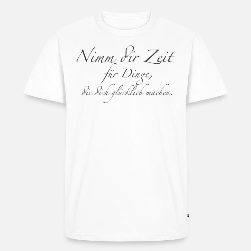nimm dir Zeit - Männer Premium Bio T-Shirt - Weiß