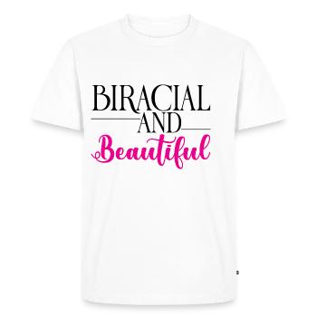Biracial And Beautiful 2 - Men's Premium Organic T-Shirt - white - Front - Nico (187cm)