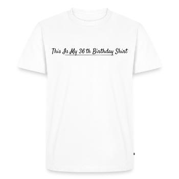 36e Anniversaire 36 ans Anniversaire - T-shirt Premium bio Homme - blanc - Devant - Nico (187cm)