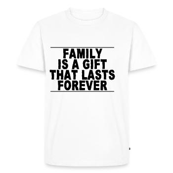 La famille est un cadeau qui dure pour toujours 4 - T-shirt Premium bio Homme - blanc - Devant - Nico (187cm)