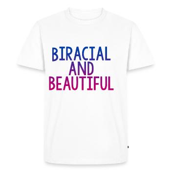 Biracial And Beautiful 4 - Men's Premium Organic T-Shirt - white - Front - Nico (187cm)