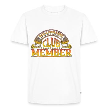 Millionaire Club Member 35 - Men's Premium Organic T-Shirt - white - Front - Nico (187cm)