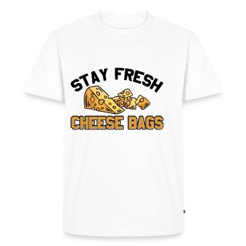 Stay Fresh Cheese Bags 17 - Men's Premium Organic T-Shirt - white - Front - Nico (187cm)