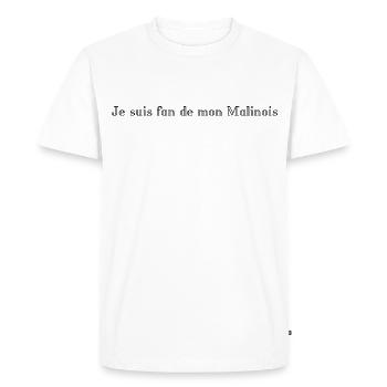 Je_suis_fan_de_mon_malinois - T-shirt Premium bio Homme - blanc - Devant - Nico (187cm)