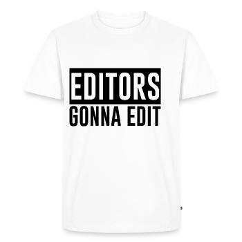 Editors going to Edit 2 - Men's Premium Organic T-Shirt - white - Front - Nico (187cm)