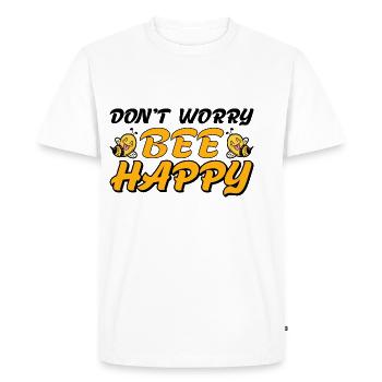 Don't Worry Bee Happy 30 - Men's Premium Organic T-Shirt - white - Front - Nico (187cm)