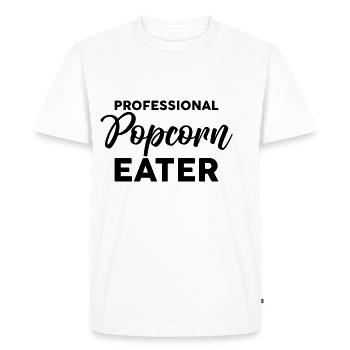 Professional Popcorn Eater 2 - Men's Premium Organic T-Shirt - white - Front - Nico (187cm)