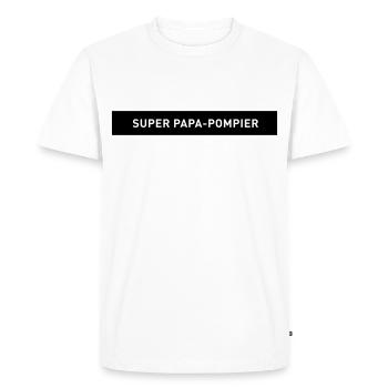SUPER PAPA POMPIER Uniforme de Pompier - T-shirt Premium bio Homme - blanc - Devant - Nico (187cm)
