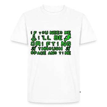 Je vais dériver dans l’espace et le temps 4 - T-shirt Premium bio Homme - blanc - Devant - Nico (187cm)